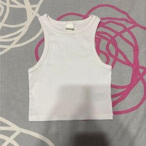 H&M White High Neck Tank Top